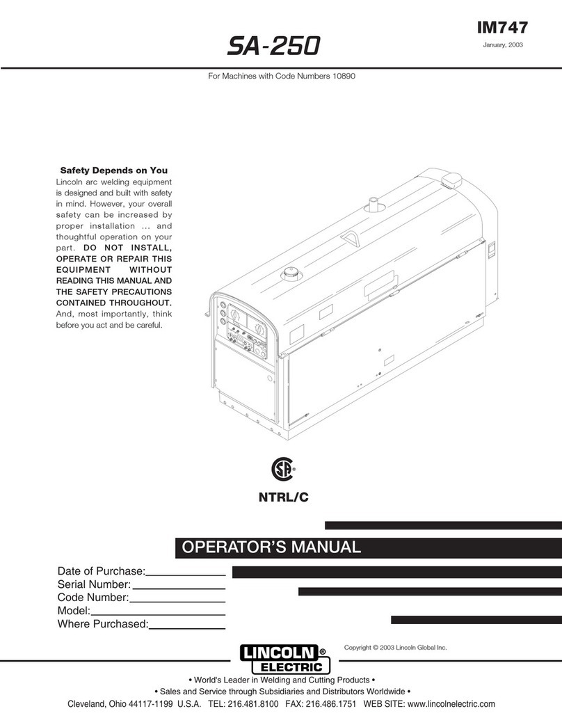 Lincoln Electric SHIELD-ARC SA-250 Operator's manual