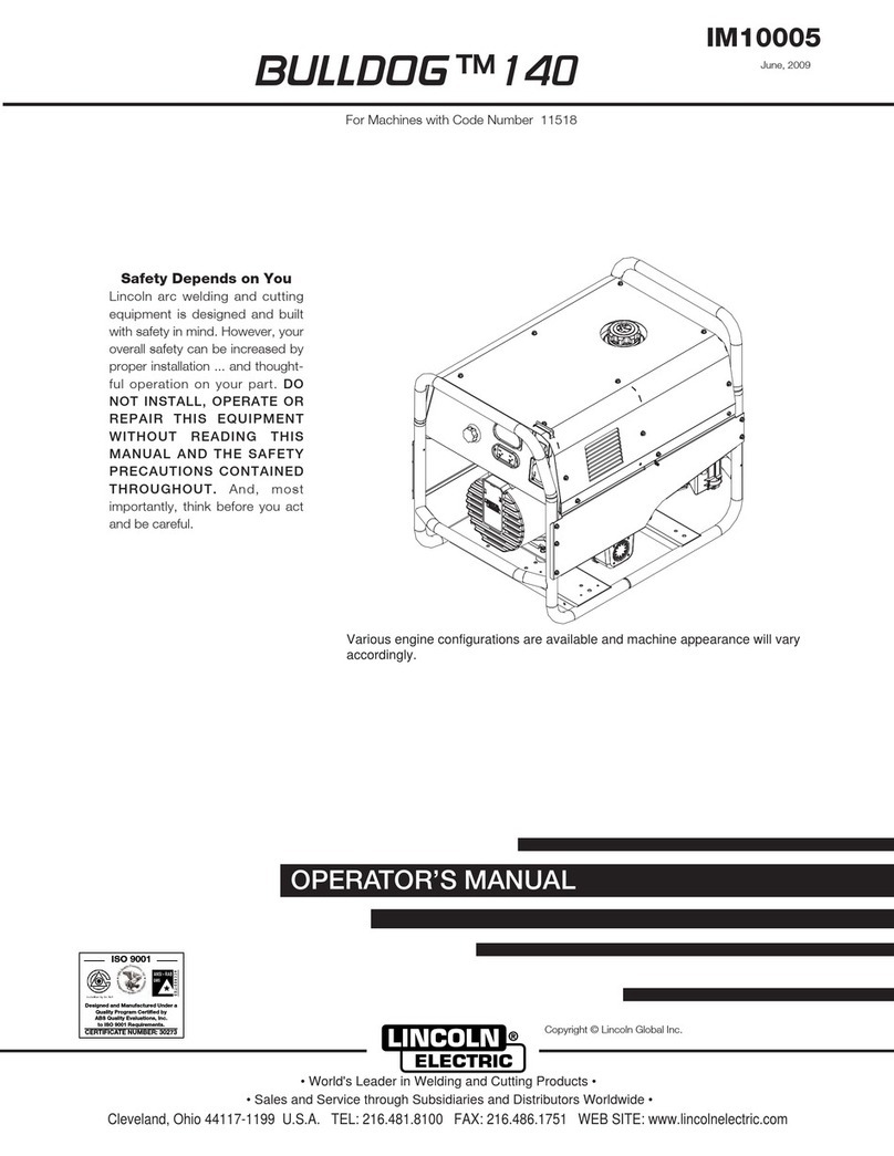 Lincoln Electric BULLDOG TM 140 IM10005 Operator's manual