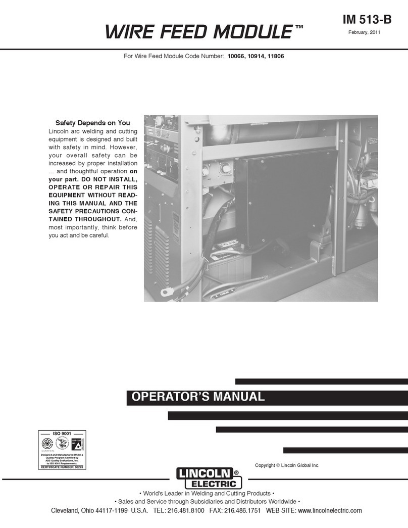 Lincoln Electric WIRE FEED MODULE IM 513-B User manual