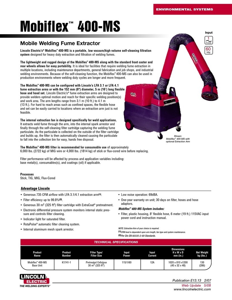 Lincoln Electric Mobiflex 400-MS Specification sheet Lincoln Electric Mobiflex 400-MS Specification sheet
