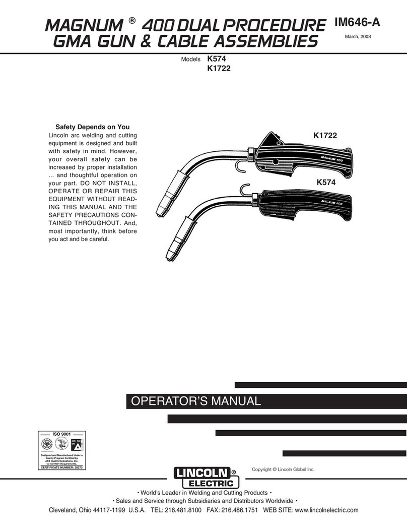 Lincoln Electric MAGNUM 400 DUAL PROCEDURE IM646-A Operator's manual