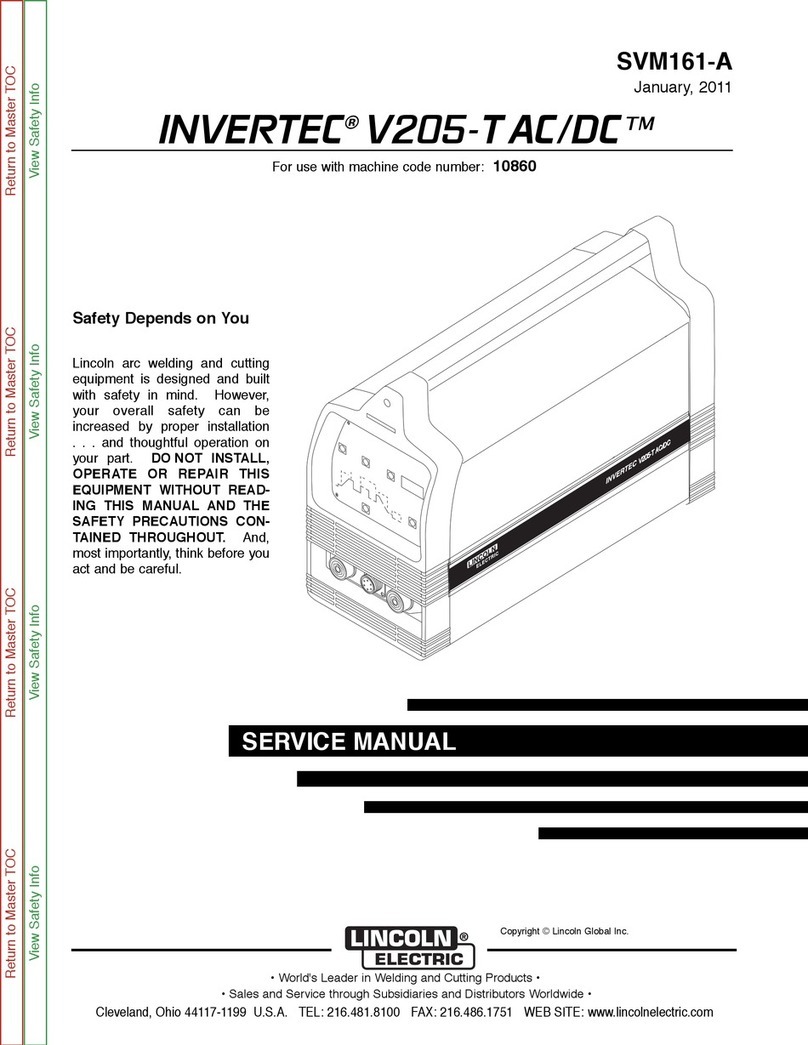 Lincoln Electric INVERTEC SVM161-A User manual