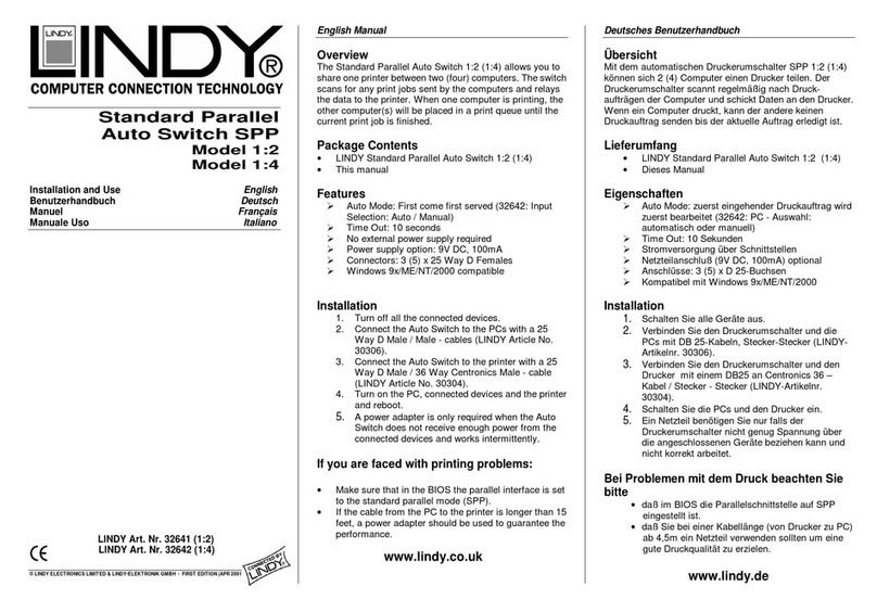 Lindy 1:02 User manual Lindy 1:02 User manual
