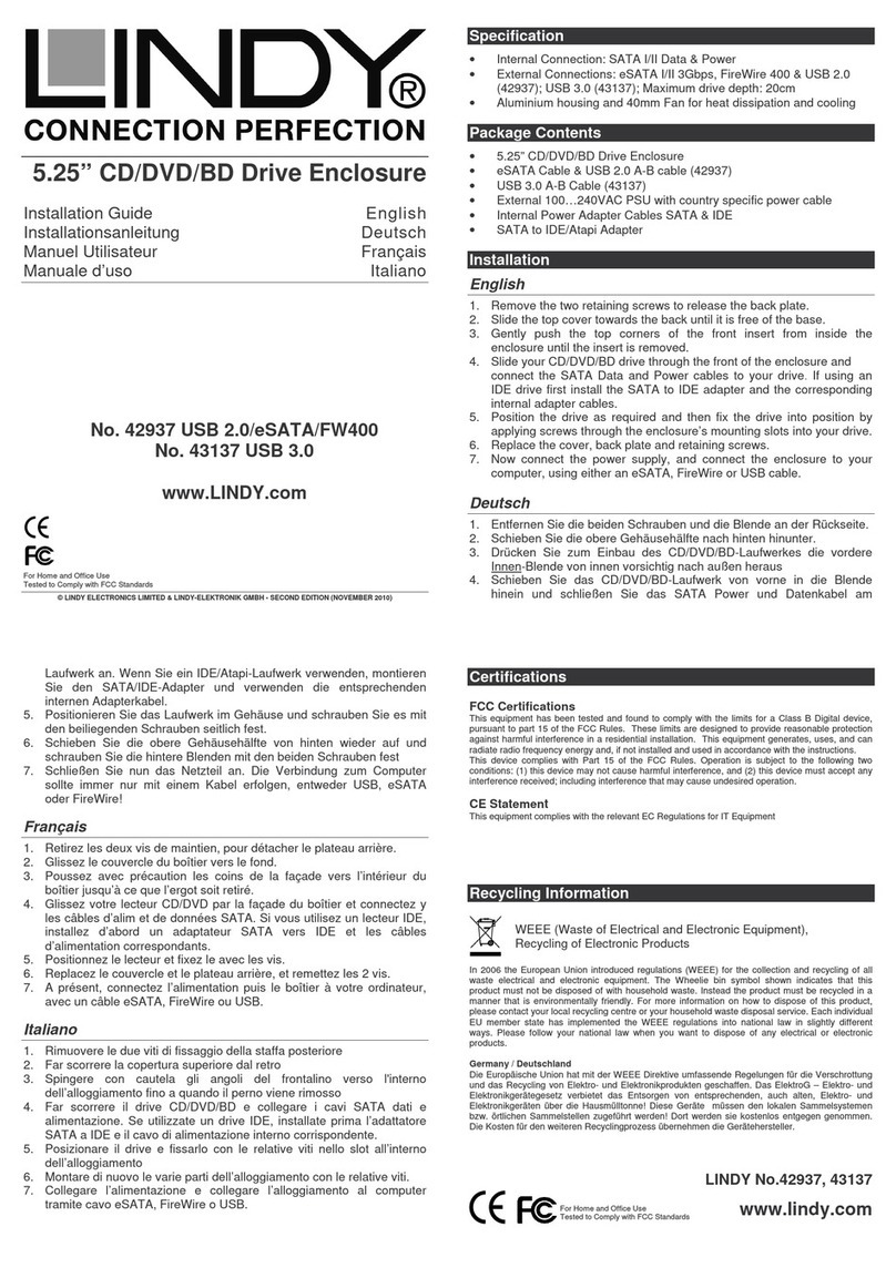 Lindy 42937 User manual