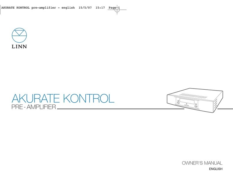 Linn PRE- AMPLIFIER User manual Linn PRE- AMPLIFIER User manual
