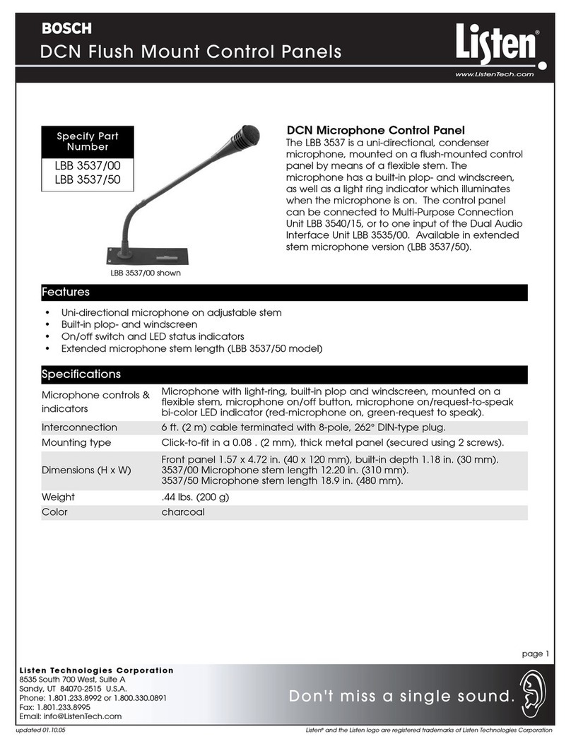 Listen Technologies LBB 3527/00 Specification sheet Listen Technologies LBB 3527/00 Specification sheet
