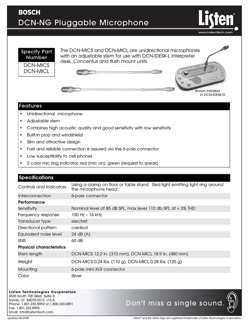 Listen Technologies DCN-MICL Specification sheet