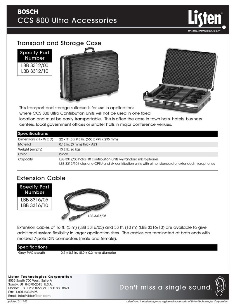 Listen Technologies Ultro Accessories LBB 3316/05 User manual Listen Technologies Ultro Accessories LBB 3316/05 User manual