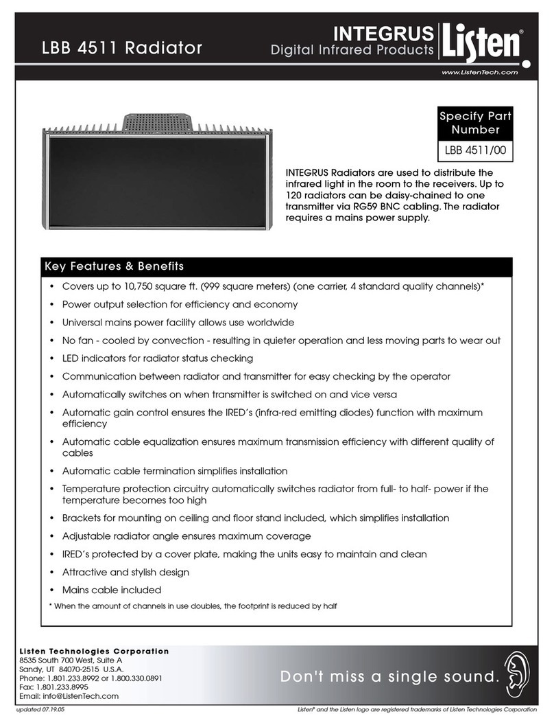 Listen Technologies Radiator LBB 4511 Brochure & specs