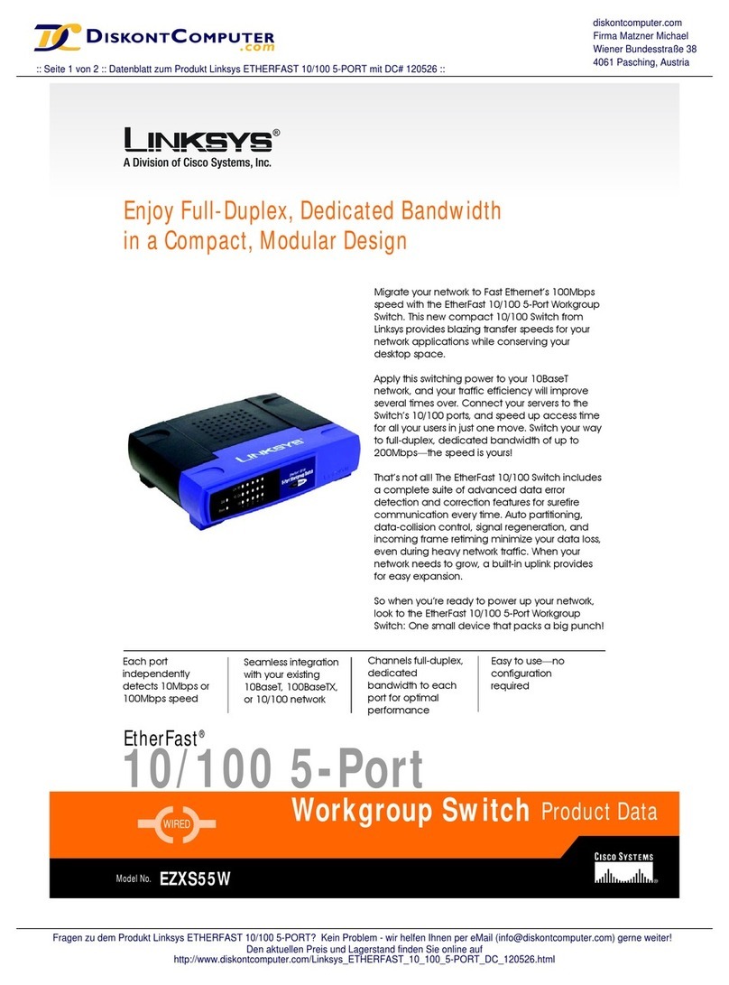 Linksys EZXS55W - EtherFast 10/100 Workgroup Switch Operation manual Linksys EZXS55W - EtherFast 10/100 Workgroup Switch Operation manual