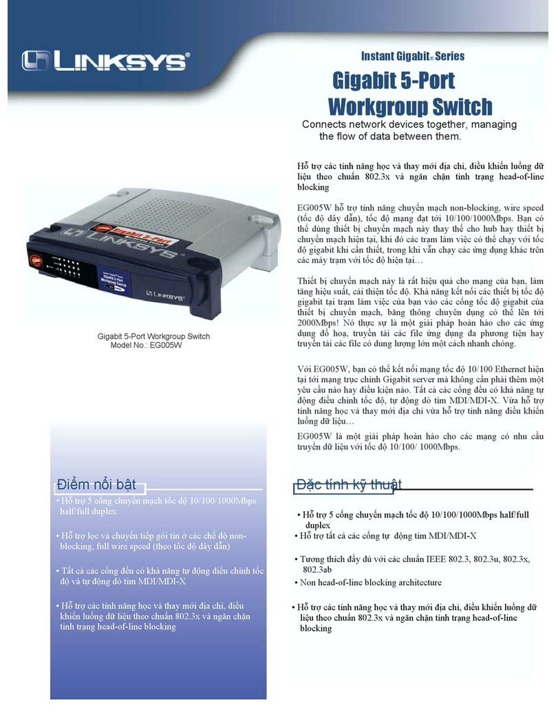 Linksys EG005W - Instant Gigabit Workgroup Switch User manual Linksys EG005W - Instant Gigabit Workgroup Switch User manual