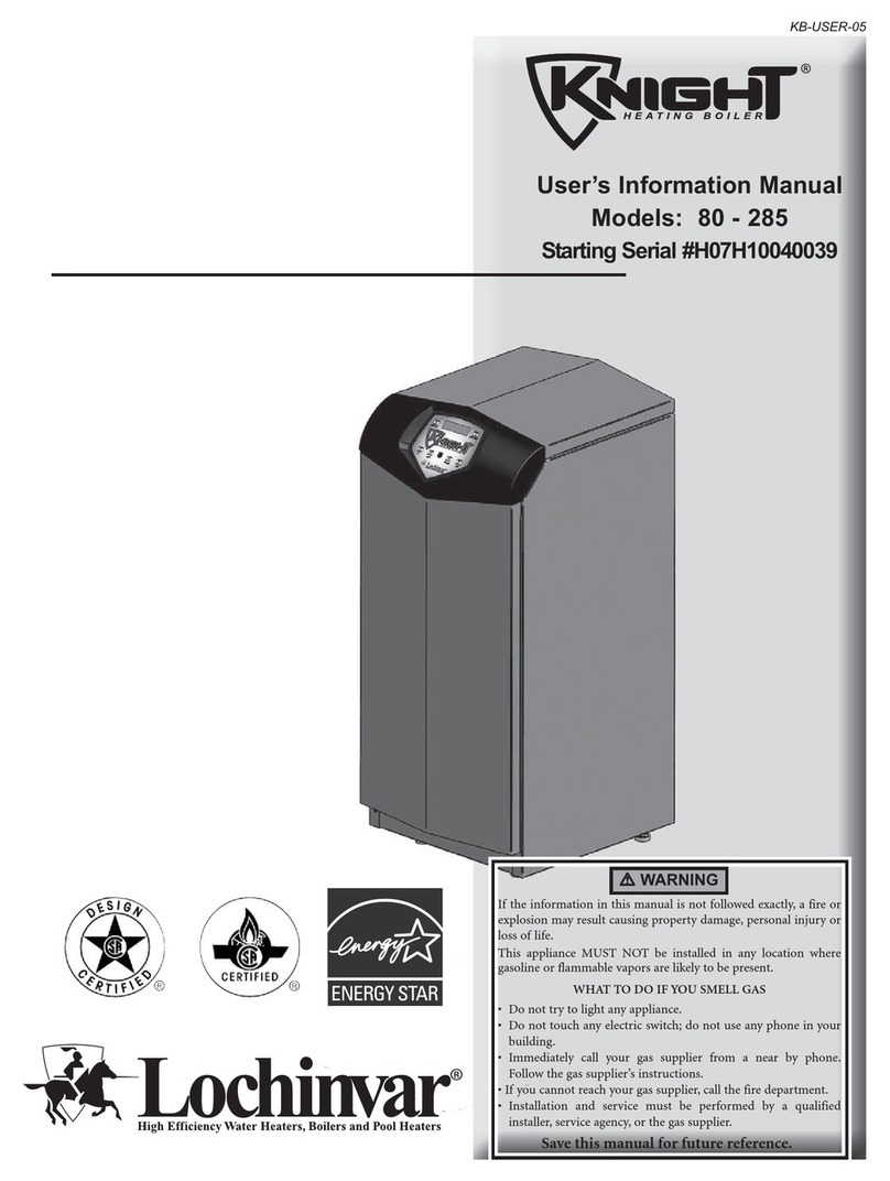 Lochinvar Knight 80 - 285 User's information manual Lochinvar Knight 80 - 285 User's information manual