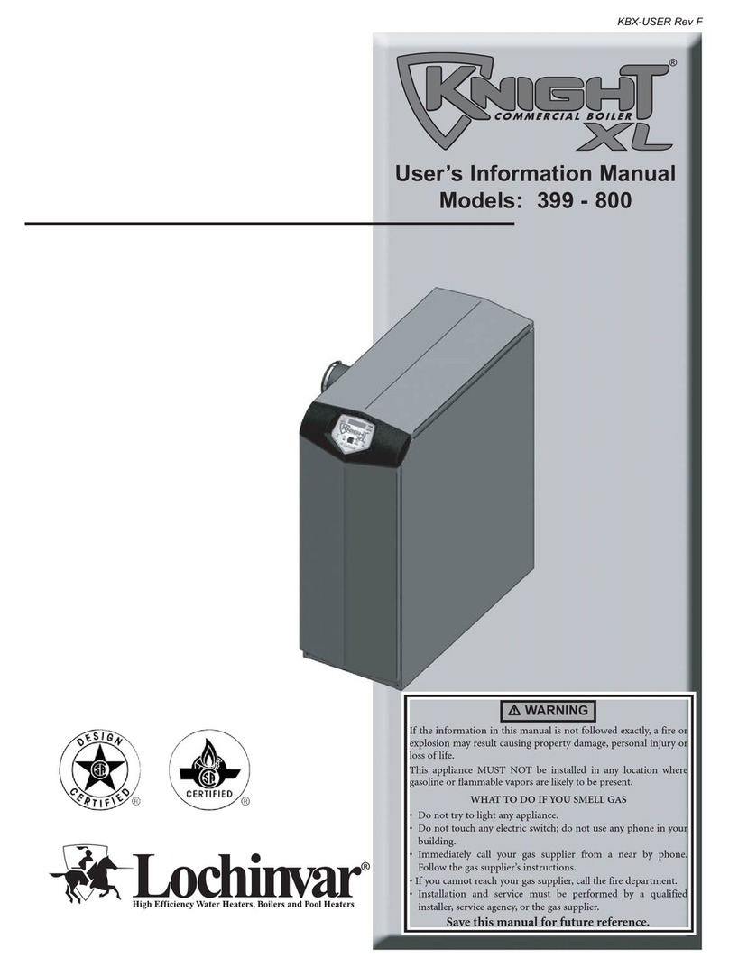 Lochinvar KNIGHT 399 - 800 User's information manual