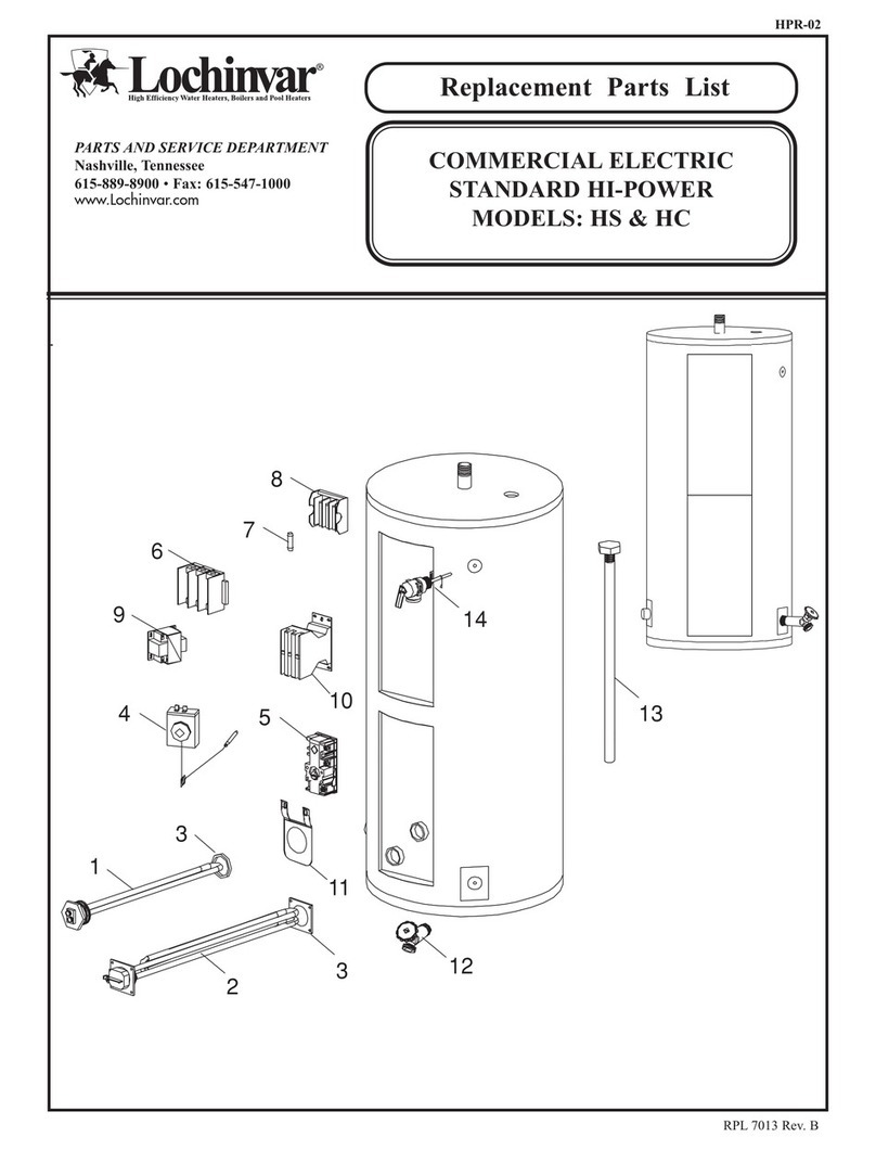 Lochinvar HC Replacement parts list