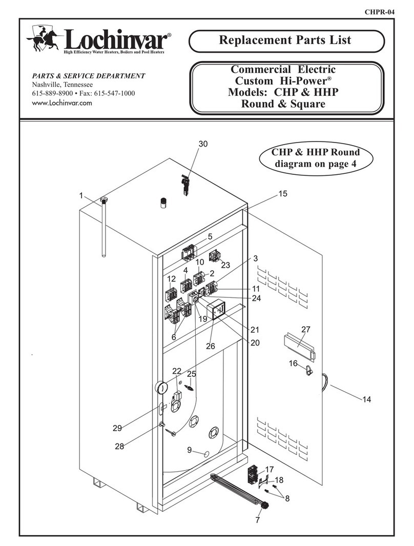 Lochinvar CHP Replacement parts list