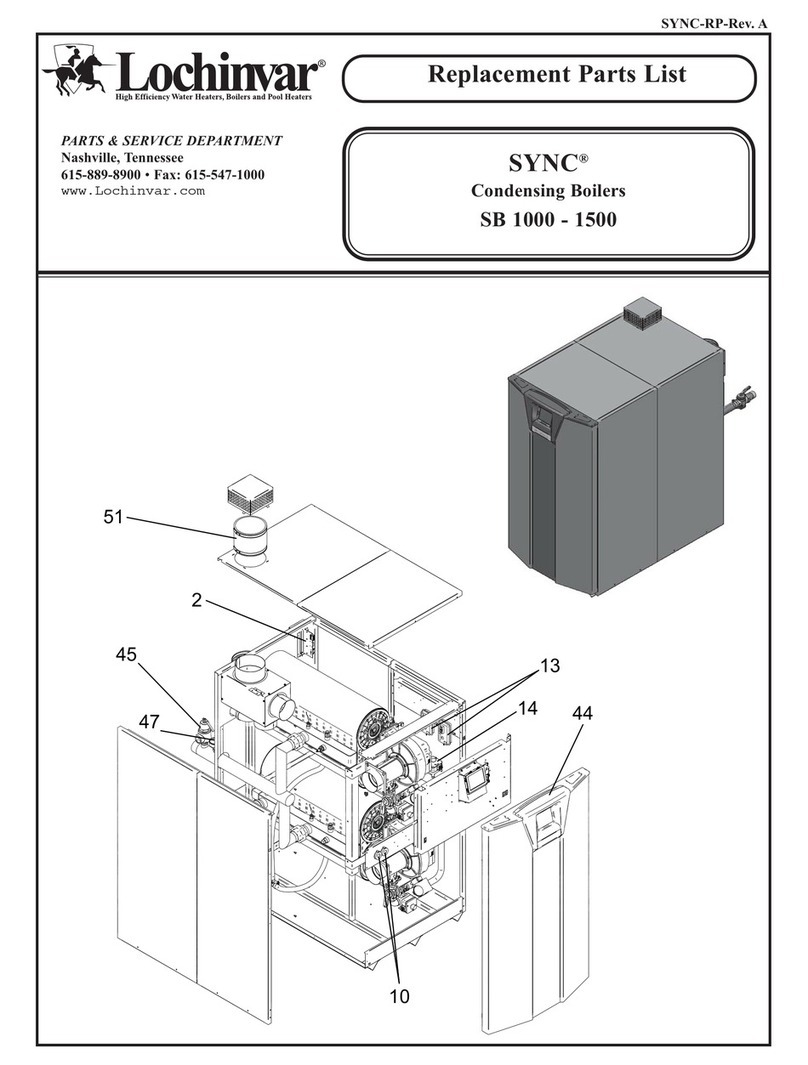 Lochinvar SYNC SB 1000 Replacement parts list