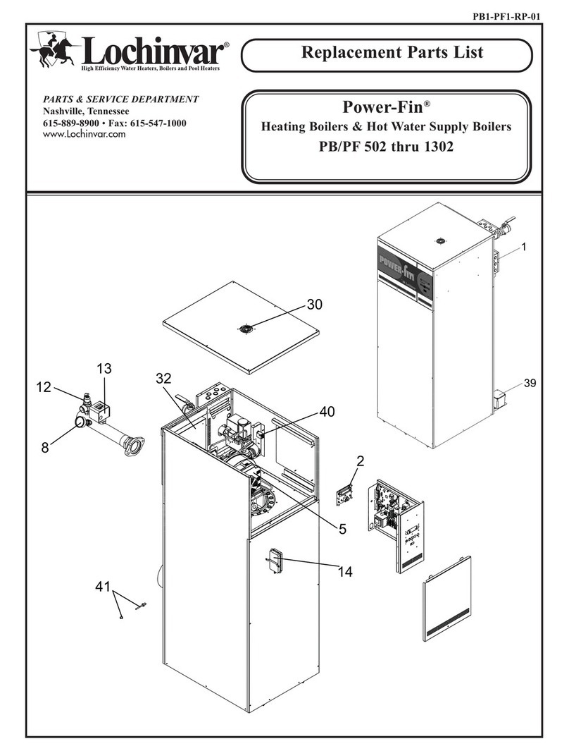 Lochinvar POWER-FIN PB/PF 502 THRU 1302 Replacement parts list Lochinvar POWER-FIN PB/PF 502 THRU 1302 Replacement parts list
