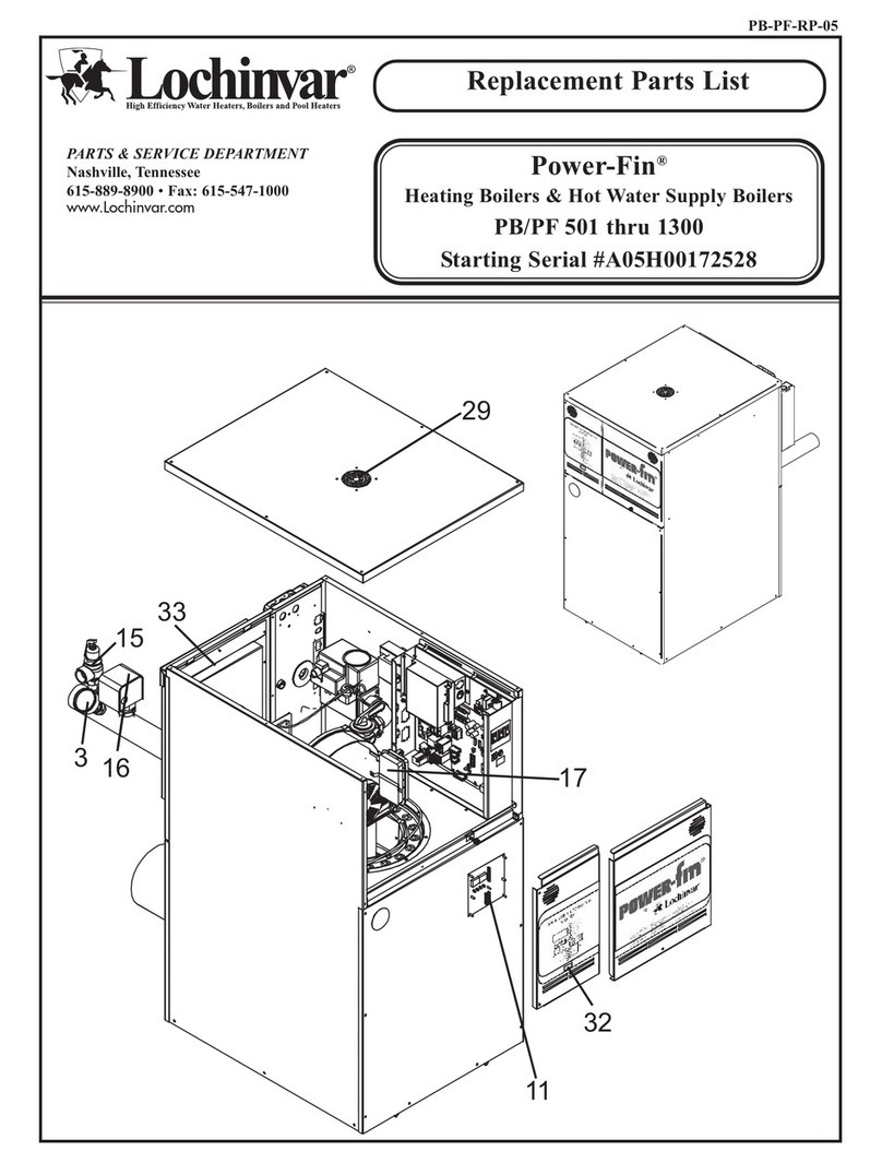Lochinvar Power-Fin PF1001 Replacement parts list