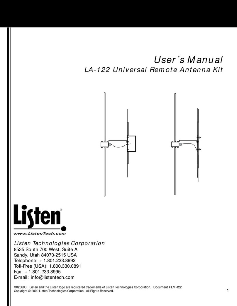 Listen Technologies LA-122 user manual Listen Technologies LA-122 user manual