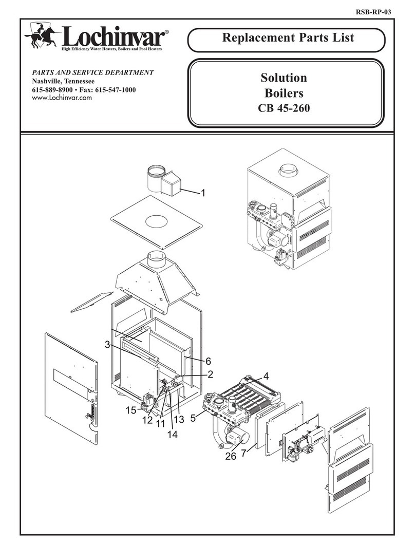 Lochinvar CB 45-260 Replacement parts list