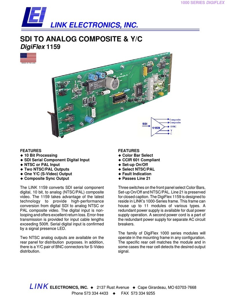 Link electronics SDI to Analog Composite & Y/C DigiFlex 1159 Specification sheet