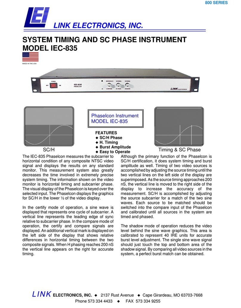 Link electronics System Timing and SC Phase Instrument... Specification sheet Link electronics System Timing and SC Phase Instrument... Specification sheet
