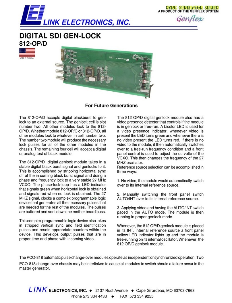Link electronics Genflex 812-OP/D Specification sheet Link electronics Genflex 812-OP/D Specification sheet