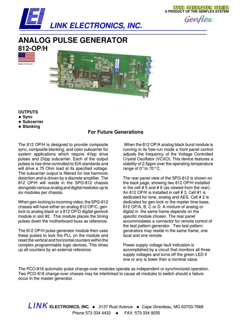 Link electronics Analog Pulse Generator 812-OP/H User manual