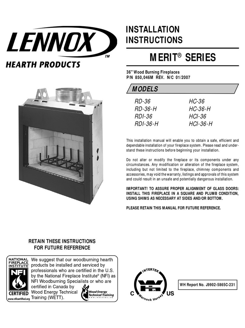Lennox Hearth Products Merit Series RDI-36-H User manual