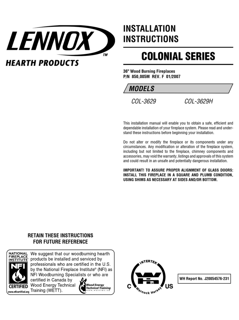Lennox Hearth Products COLONIAL COL-3629 User manual Lennox Hearth Products COLONIAL COL-3629 User manual