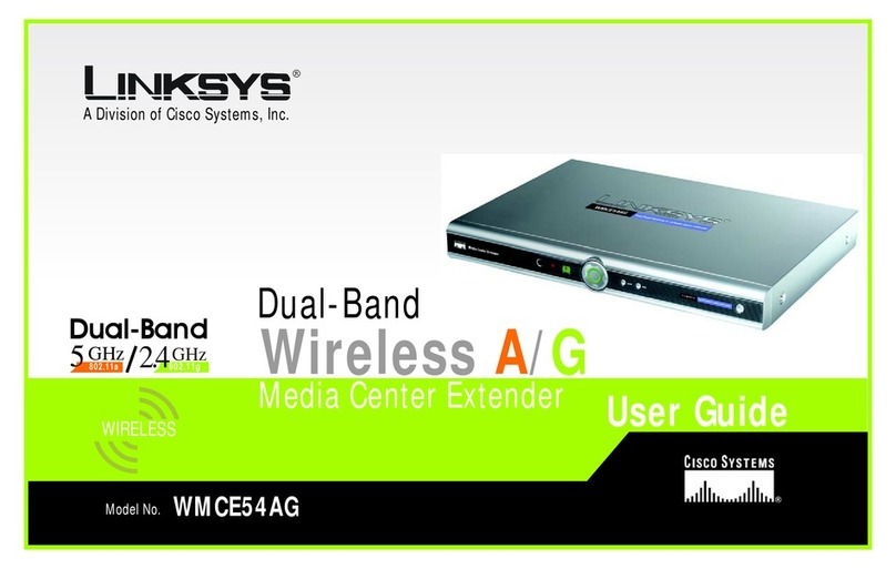 Linksys WMCE54AG - Wireless A/G Media Center... User manual