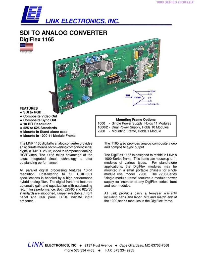 Link electronics DigiFlex 1165 Specification sheet