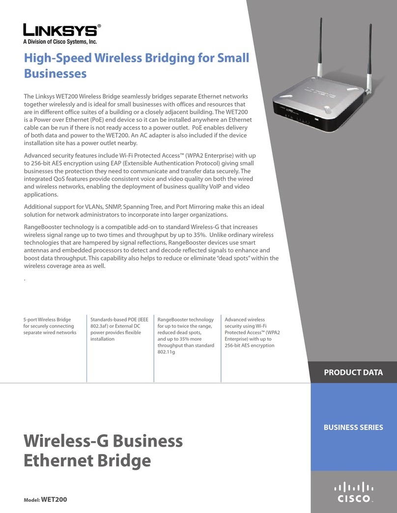 Linksys WET200 - Wireless-G Business Ethernet Bridge Operation manual
