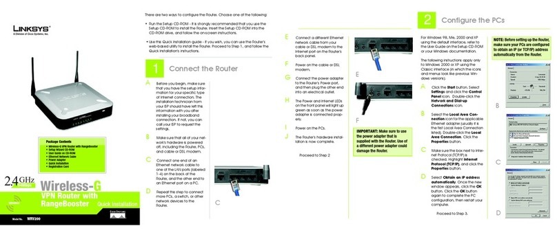Linksys WRV200 Quick installation guide