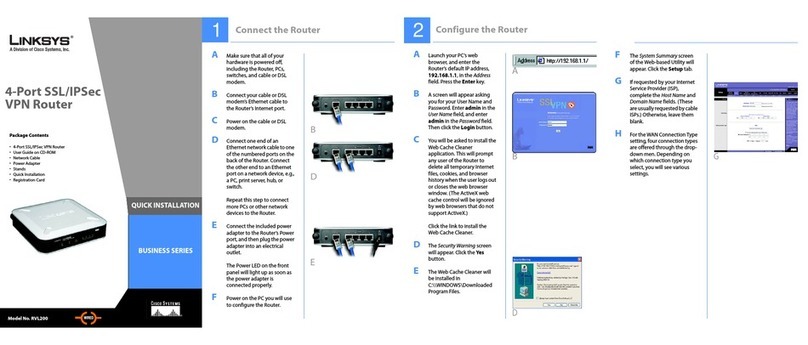 Linksys RVL200 Quick install Linksys RVL200 Quick install