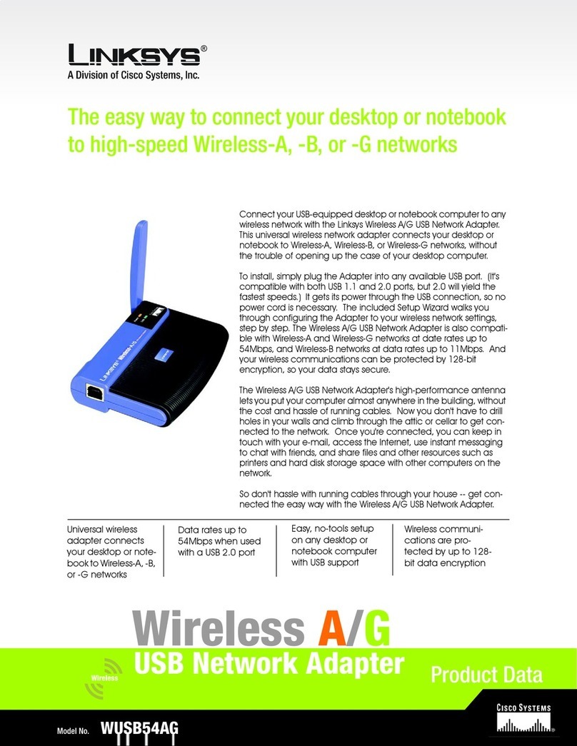 Linksys WUSB54AG Operation manual