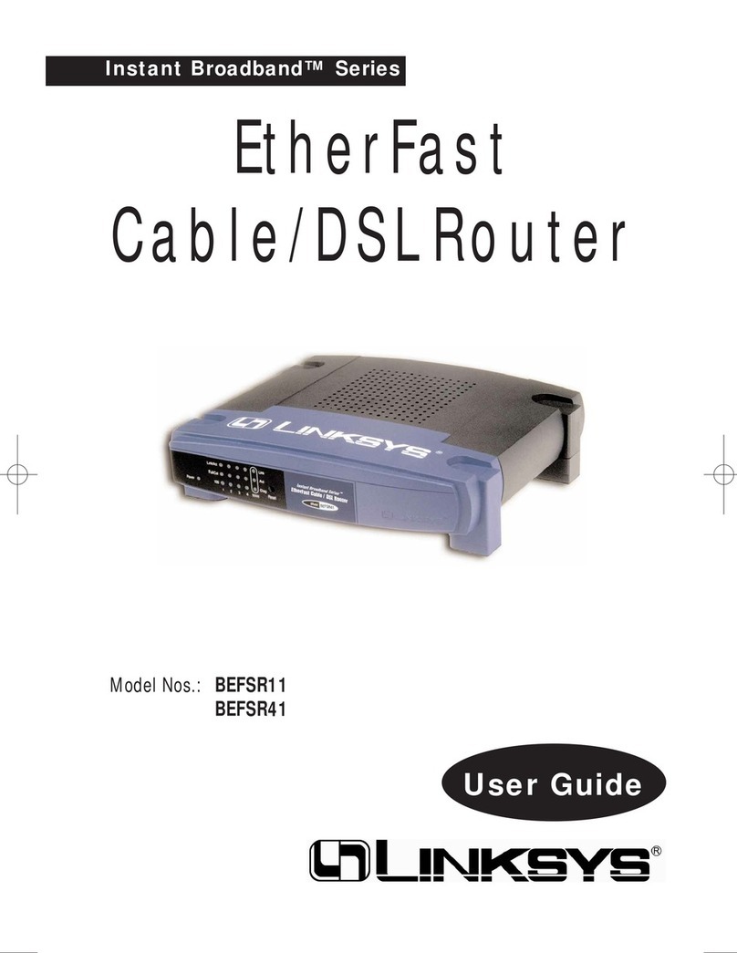 Linksys BEFSR11 - EtherFast Cable/DSL Router User manual Linksys BEFSR11 - EtherFast Cable/DSL Router User manual
