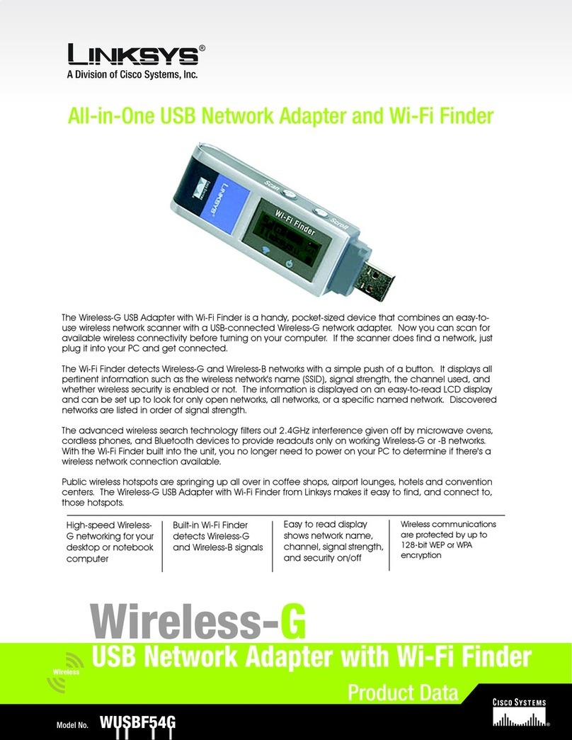 Linksys WUSBF54G Operation manual