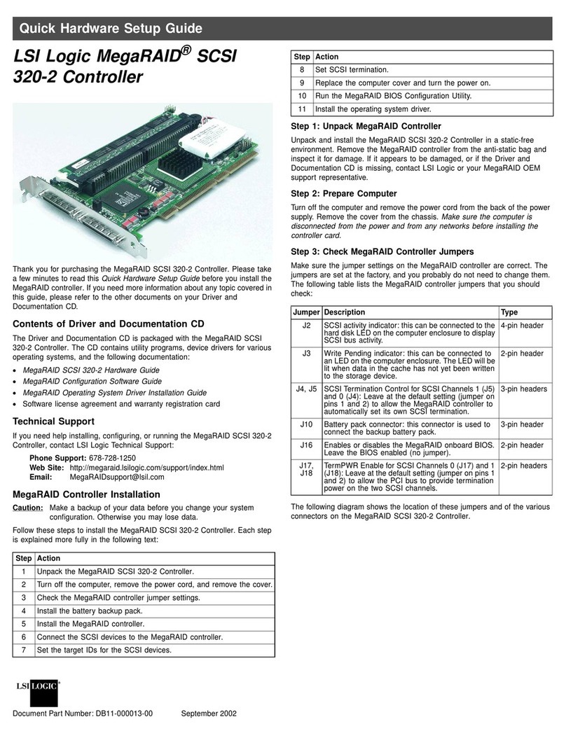 LSI SCSI 320-2 Controller Setup guide