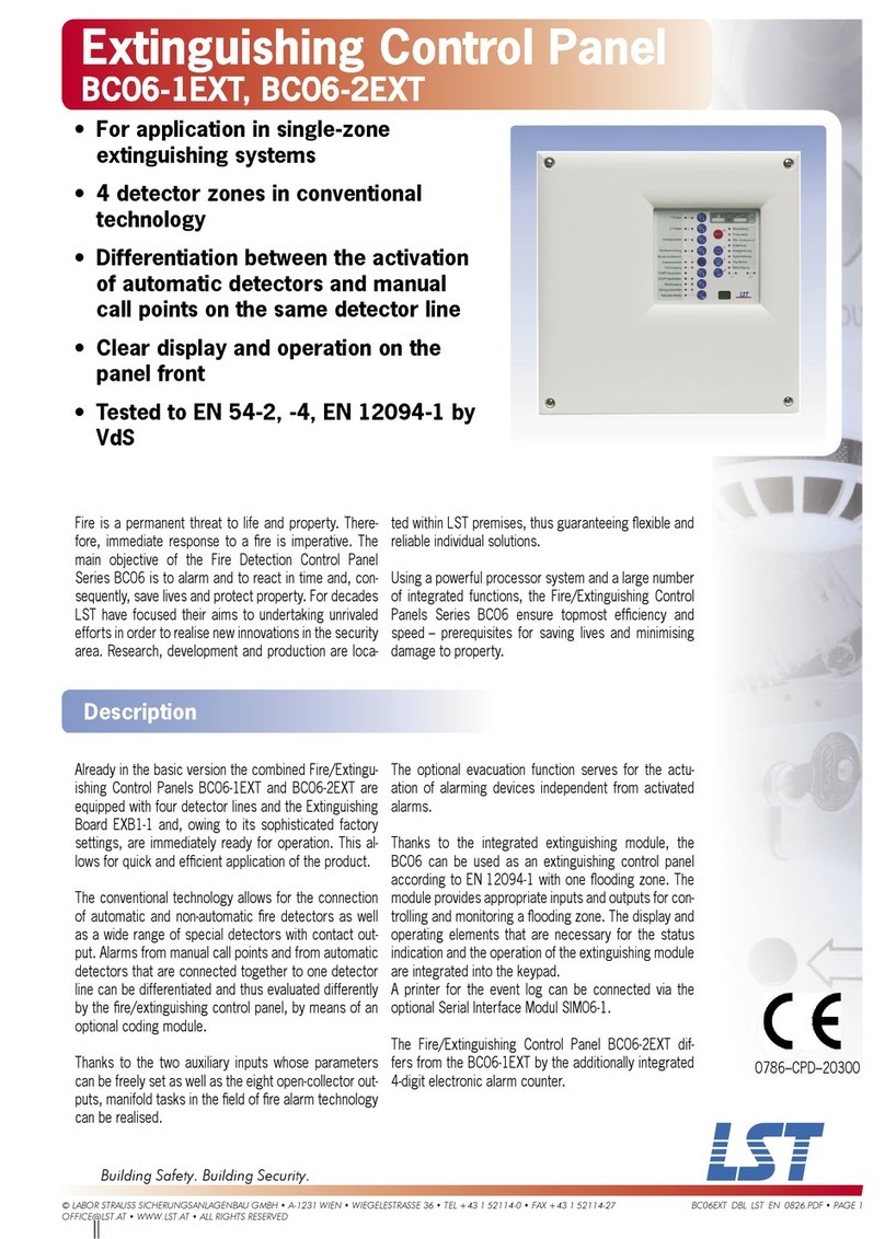LST Extinguishing Control Panel BC06-2EXT User manual