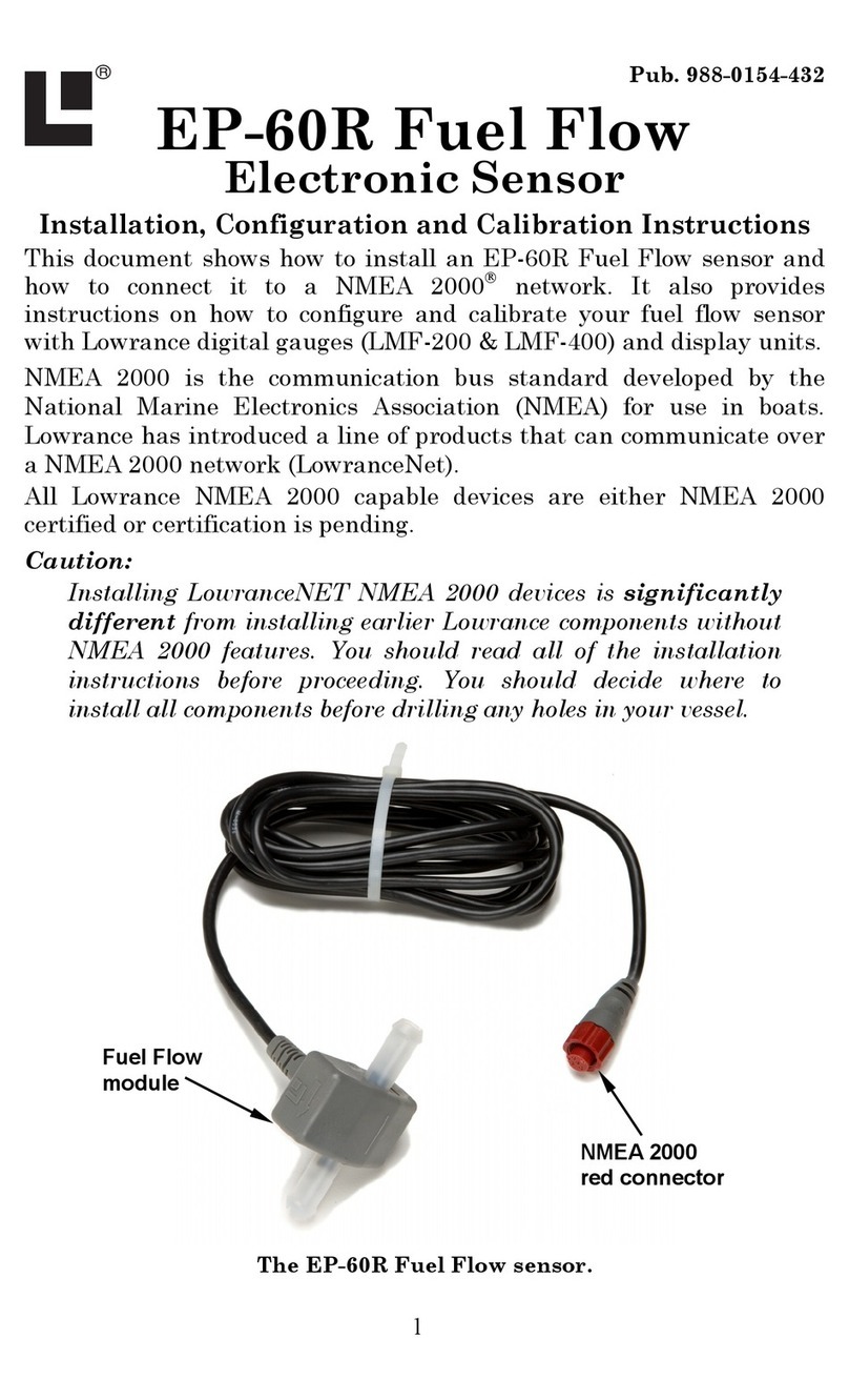 Lowrance EP-60R Fuel Flow Installation/configuration instructions