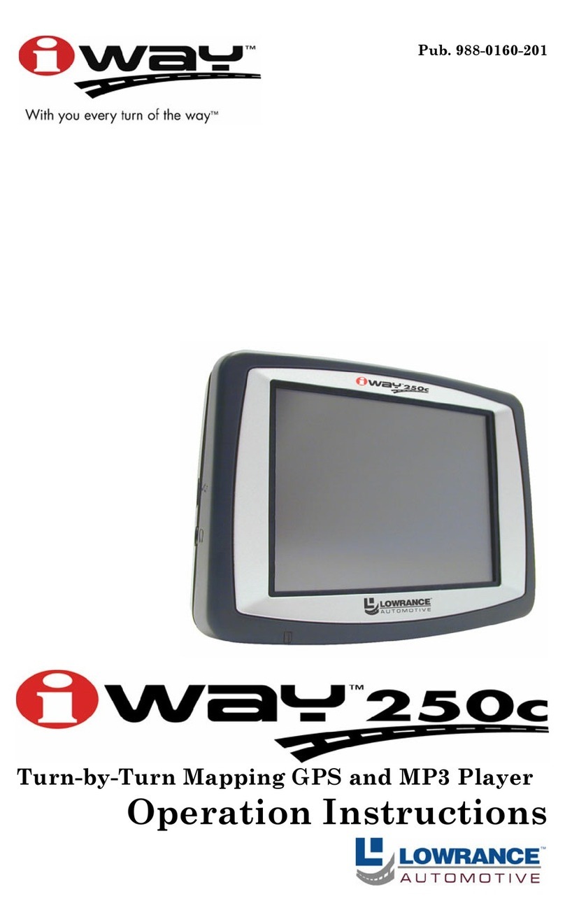 Lowrance iWAY 250C User manual Lowrance iWAY 250C User manual