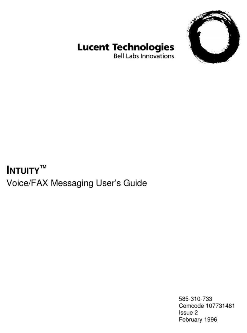 Lucent Technologies INTUITY Voice/FAX Messaging user guide