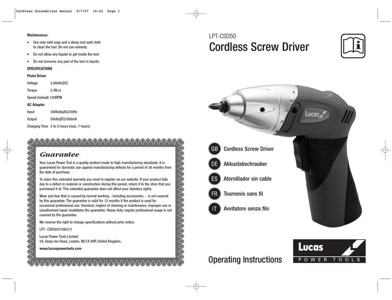 Lucas Power Tools LPT-CSD50 operating instructions