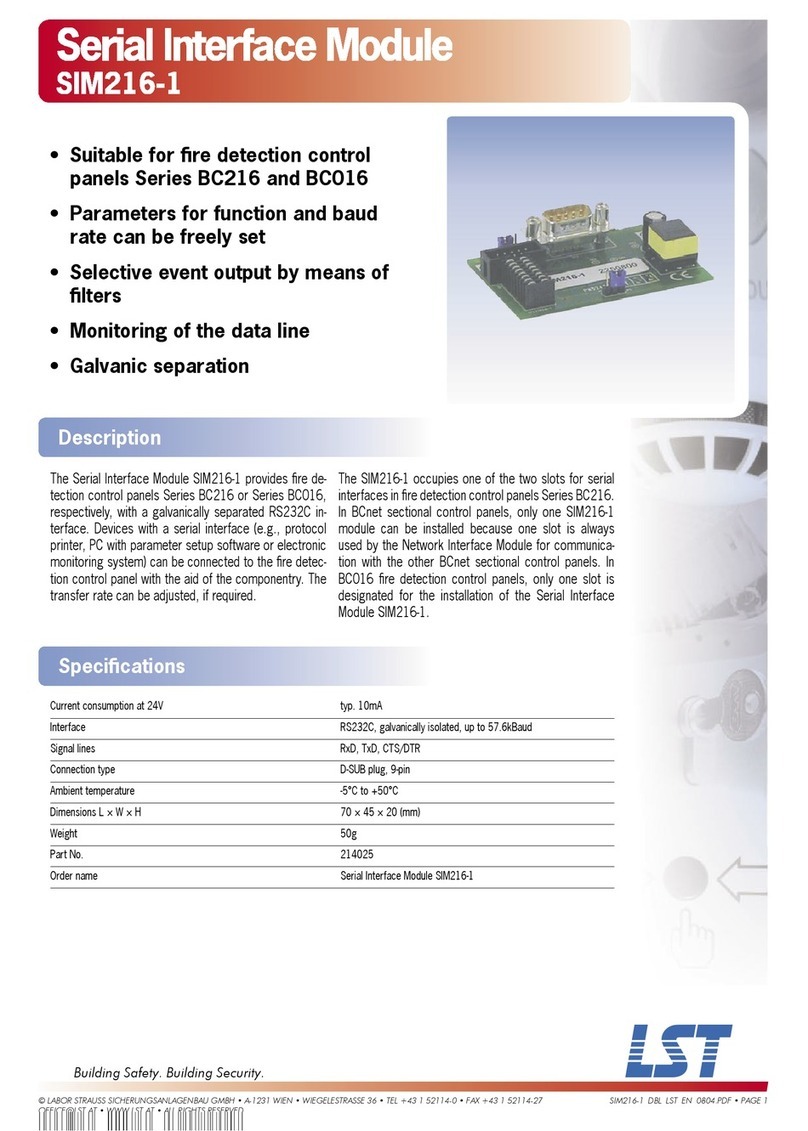 LST SIM216-1 Specification sheet