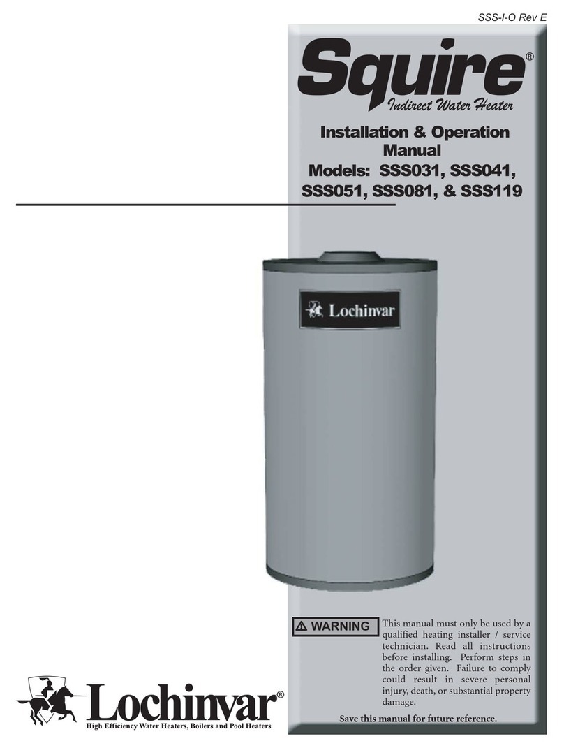 Lochinvar Squire SSS03 Installation and operation manual