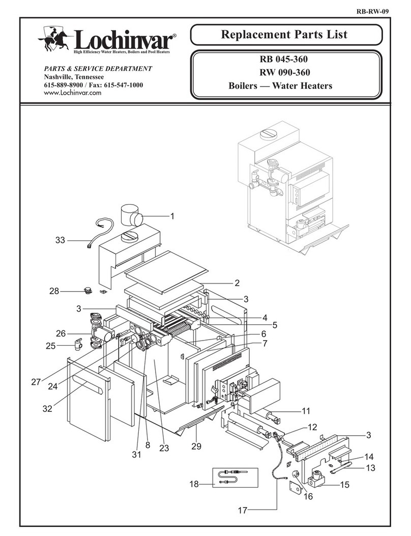 Lochinvar RW 090-360 Replacement parts list