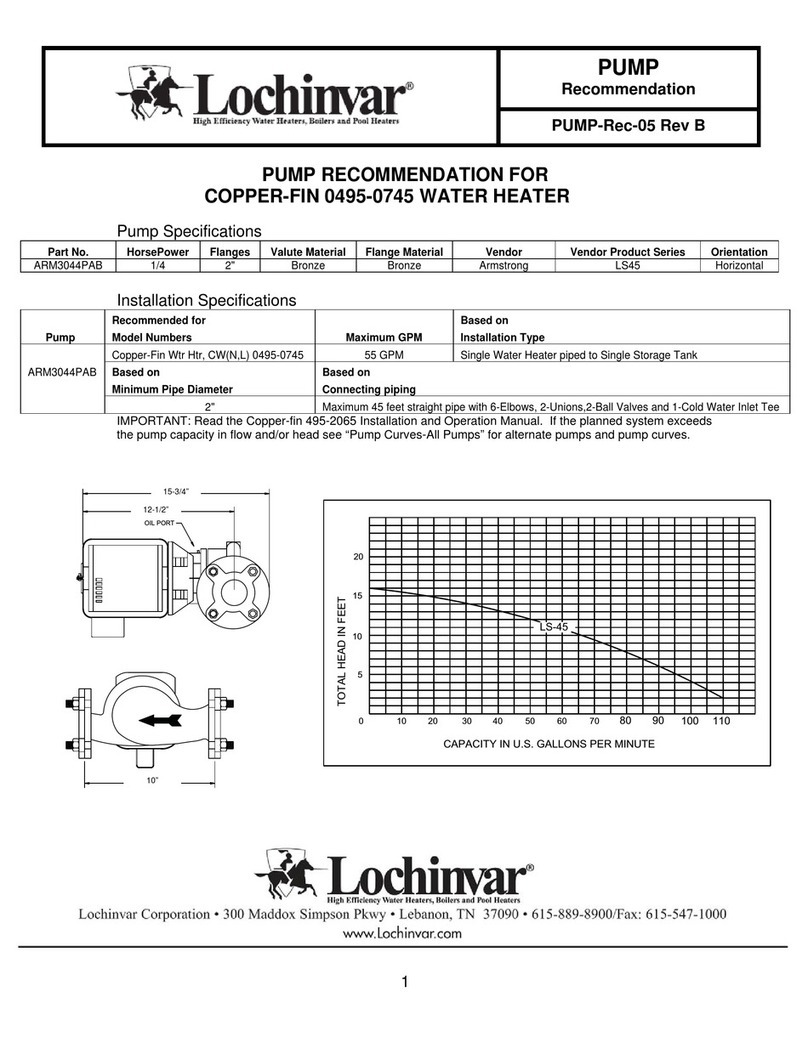 Lochinvar PUMP-REC-05 REV B Manual