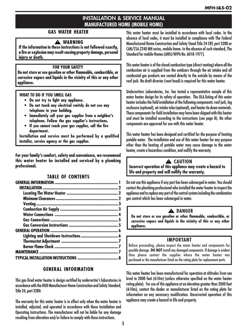 Lochinvar MFH-I&S-02 Installation & service manual Lochinvar MFH-I&S-02 Installation & service manual
