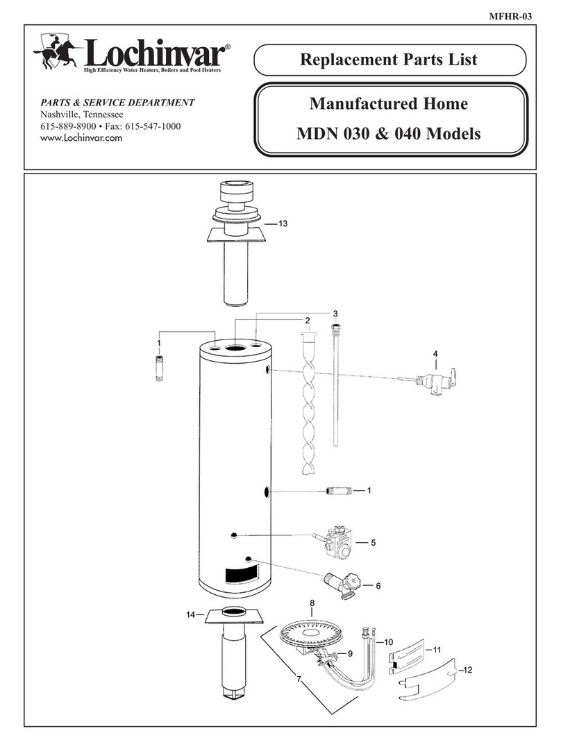 Lochinvar MDN 030 Replacement parts list Lochinvar MDN 030 Replacement parts list
